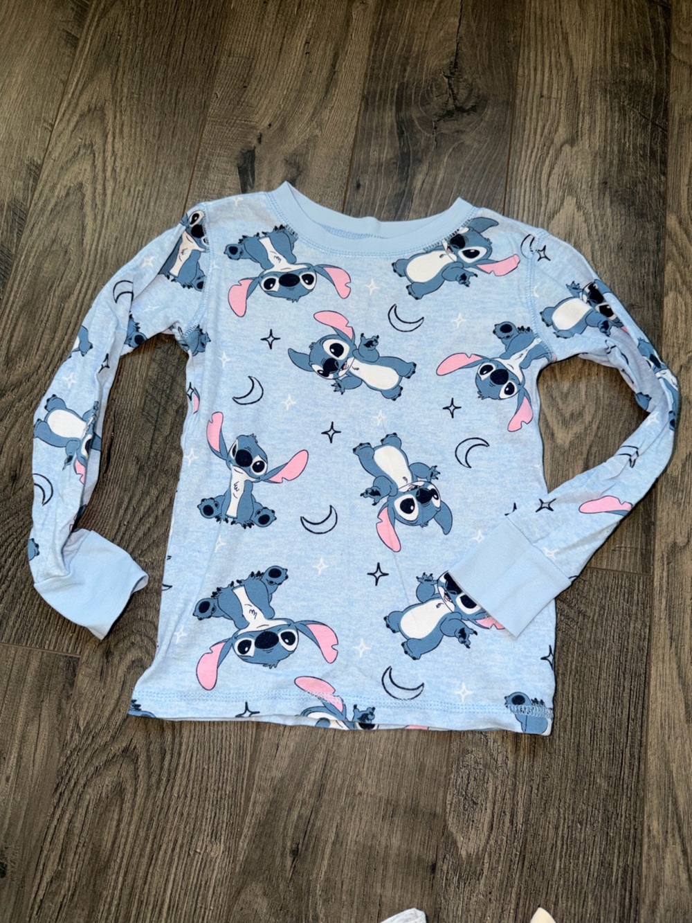 Disney Light Blue Stitch Allover Print Pajama Top